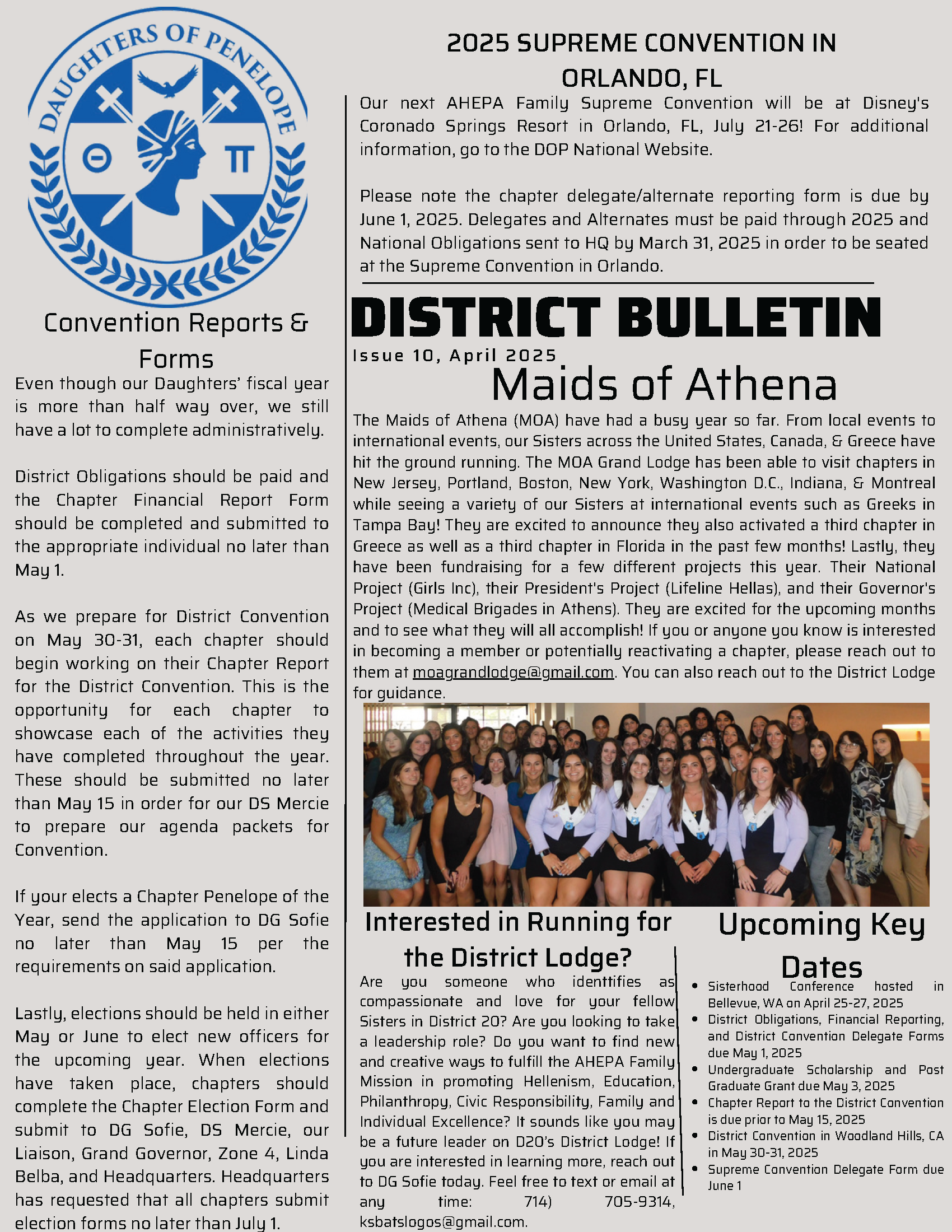 Daughters of Penelope District 20
